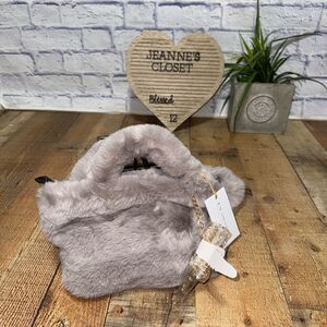 Nwt expressions nyc grey faux fur bag